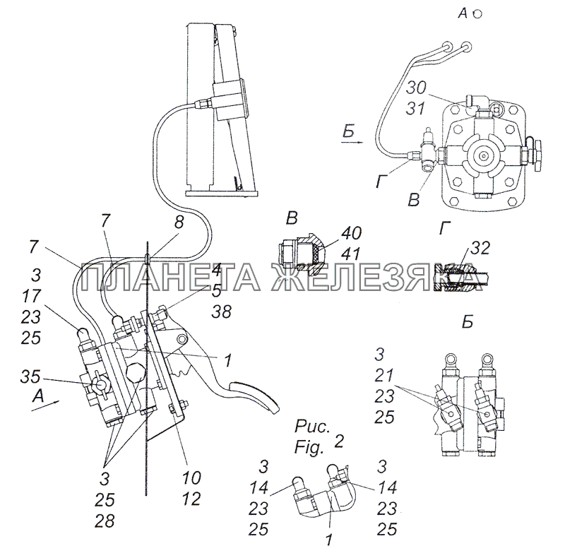 6520-3500014 Установка двухсекционного тормозного крана КамАЗ-4308 (2008)